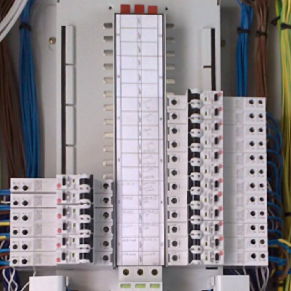 Circuit breakers in a distribution board wired by Mike Thompson Electrical